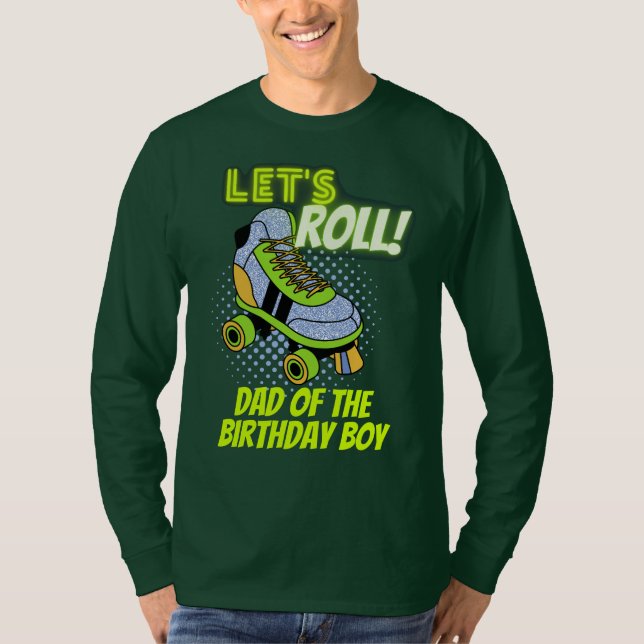 Camiseta Patinaje Retro Neon Roller Lets Rolling Birthday C (Anverso)