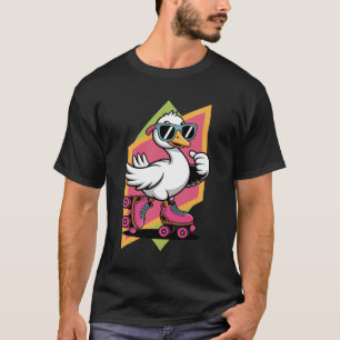Camiseta Patinaje Retro Silbato Ganso Divertido Meme