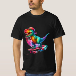 Camiseta Patinaje sobre Dinosaurio