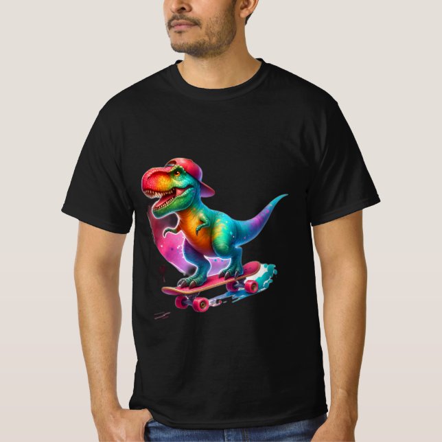 Camiseta Patinaje sobre Dinosaurio (Anverso)