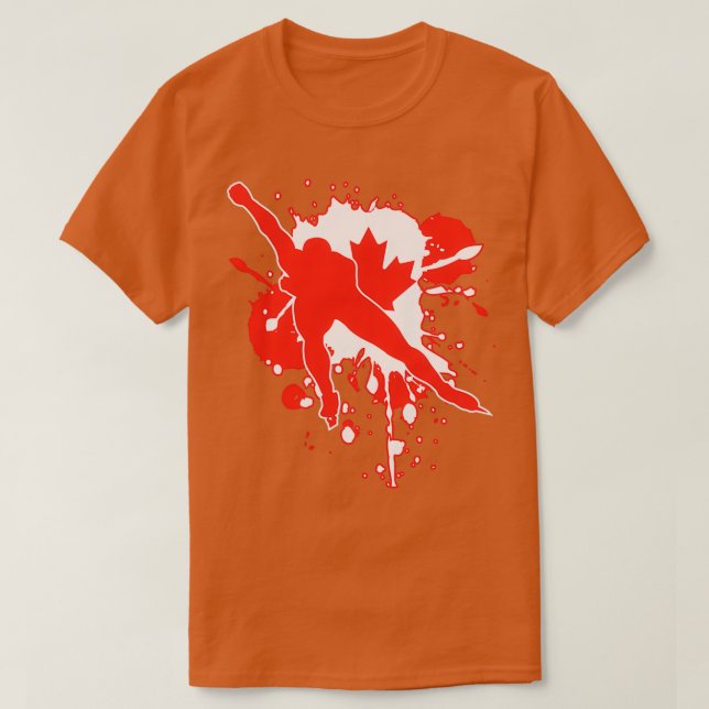 Camiseta Patinaje sobre hielo con bandera de Canadá (Diseño del anverso)