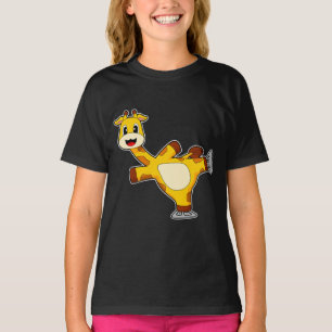 Camiseta Patinaje sobre hielo de jirafa Patines sobre hielo