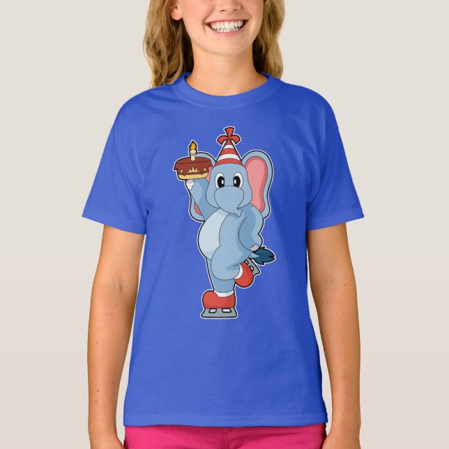 Camiseta Patinaje sobre hielo en el cumpleaños del elefante (Anverso)