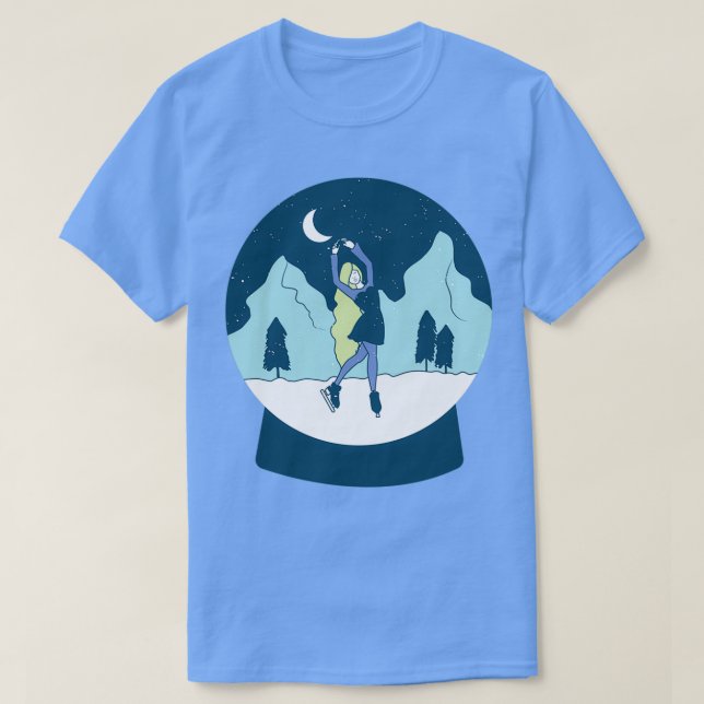 Camiseta Patinaje sobre hielo en el globo de nieve (Diseño del anverso)