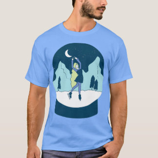 Camiseta Patinaje sobre hielo en el globo de nieve