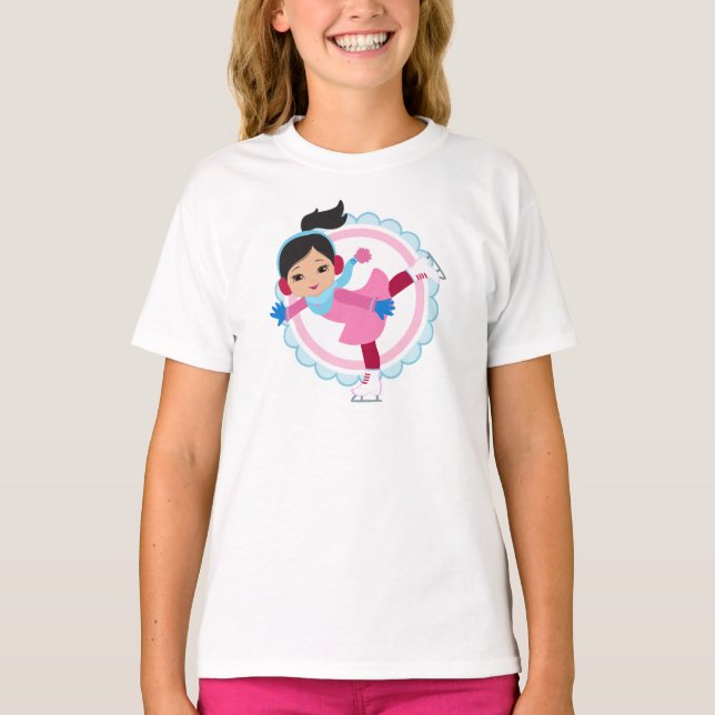 Camiseta Patinaje sobre hielo en el pelo negro - Patinaje d (Anverso)