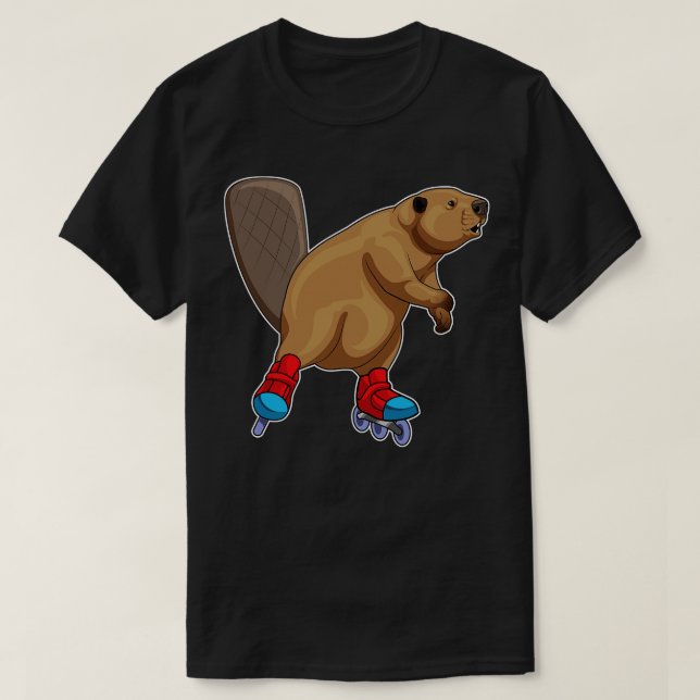 Camiseta Patinaje sobre patinaje en línea Beaver (Diseño del anverso)
