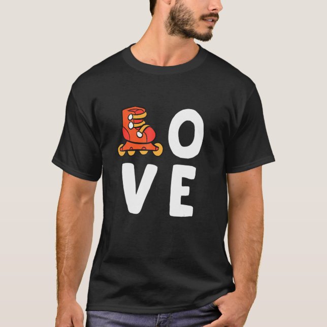 Camiseta Patinaje sobre patinaje en línea con amor (Anverso)