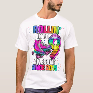 Camiseta Patinaje Sobre Roller Noveno Chicas De Cumpleaños 
