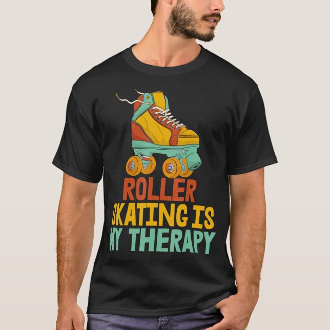 Camiseta Patinaje Sobre Rótulos Es Mi Terapia Mujeres Rodan (Anverso)