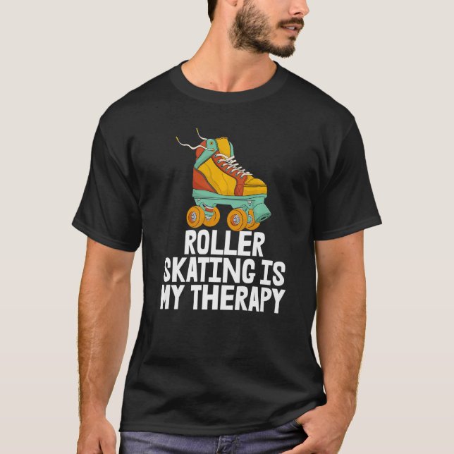 Camiseta Patinaje Sobre Rótulos Es Mi Terapia Mujeres Rodan (Anverso)