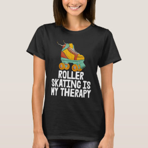 Camiseta Patinaje Sobre Rótulos Es Mi Terapia Mujeres Rodan