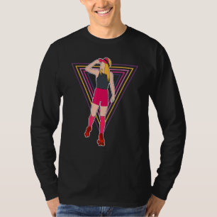 Camiseta Patinaje Sobre Rótulos Guay Para Mujeres Chica Rol