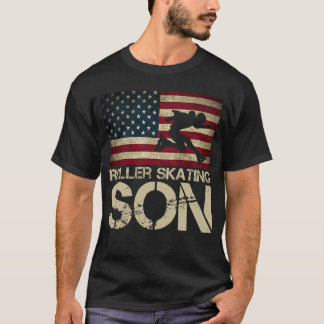 Camiseta Patinaje sobre ruedas hijo bandera americana patin