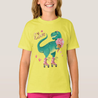Camiseta Patinaje sobre ruedas T-rex en amor