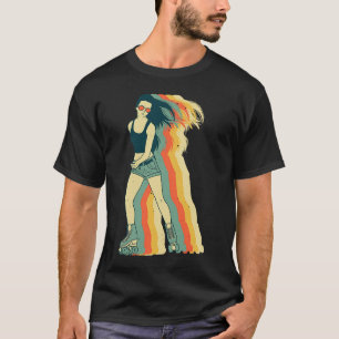 Camiseta Patinaje Sobre Ruedas Vintage Para Niñas Mujeres P