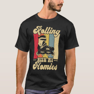 Camiseta Patinando con mis amigos Retro patinaje de los 70