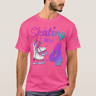 Camiseta Patinando en el 4 cumpleaños 4 años patinaje sobre