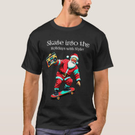 Camiseta 🎅 Patinar en vacaciones con té gráfico estilo