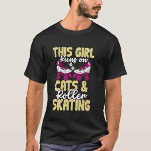 Camiseta Patinar Esta Chica Funciona Con Gatos Y Patines De