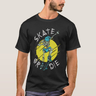 Camiseta Patinar o morir Esqueleto Skatista