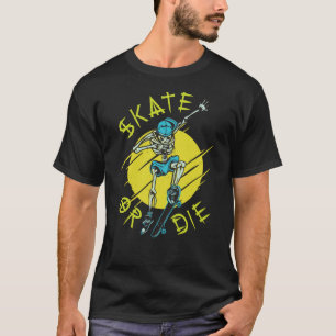 Camiseta Patinar o morir Esqueleto Skatista