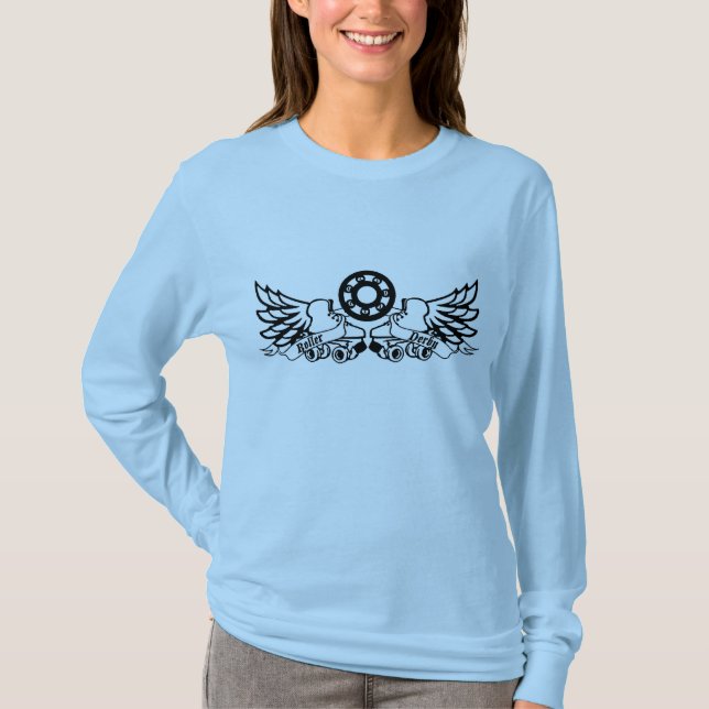 Camiseta Patines de Derby del rodillo con las alas (Anverso)