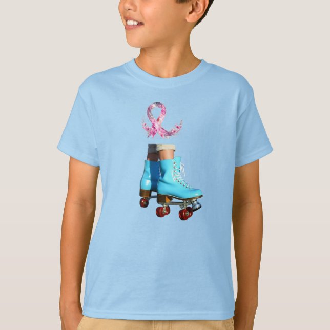Camiseta Patines de patinaje singulares con cinta rosada fl (Anverso)