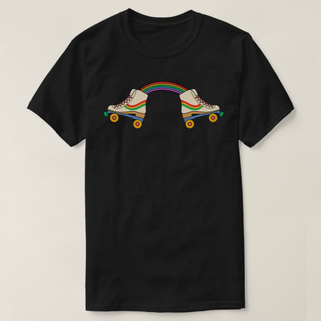 Camiseta Patines de rodillos arco iris (Diseño del anverso)