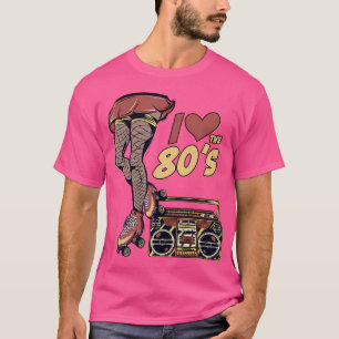 Camiseta Patines Divertidos Chica De Patinaje En Disco Sobr