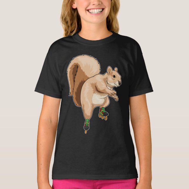 Camiseta Patines en línea de ardilla (Anverso)