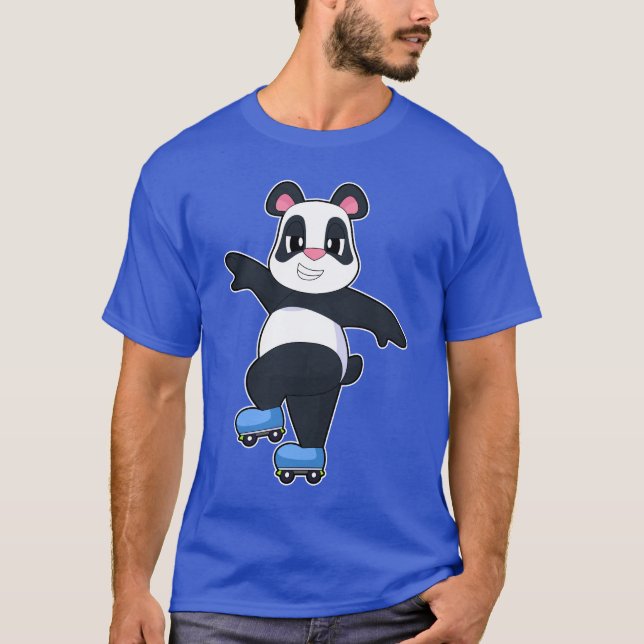 Camiseta Patines en línea de panda Deportes (Anverso)