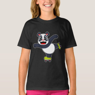 Camiseta Patines en línea de panda Patines sobre ruedas