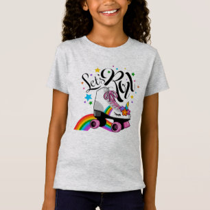 Camiseta Patines Monos de Niñas Lindos y Arcoiris "Levantar