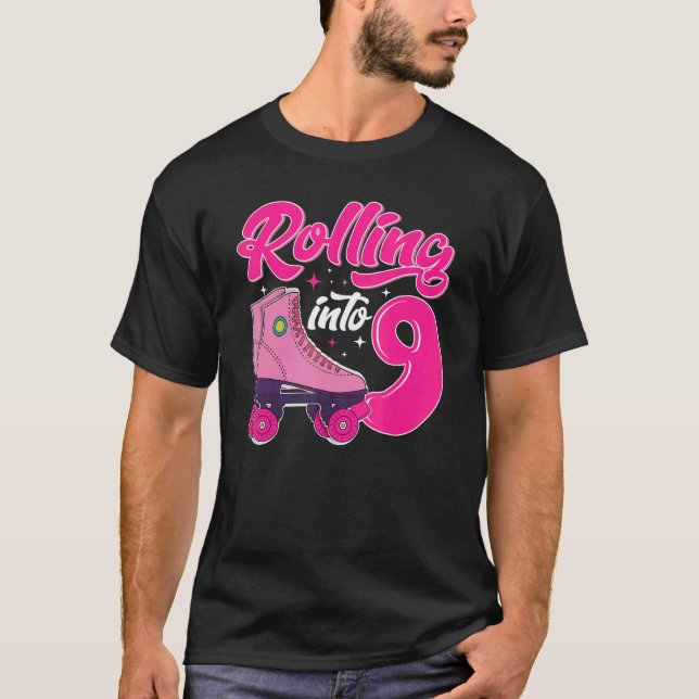 Camiseta Patines Roller de 9 años de edad en 9 Retro 9ª (Anverso)