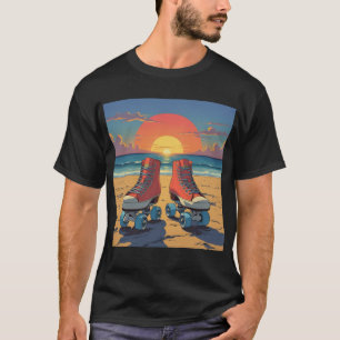 Camiseta Patines Sunset - Roller Disco Beach Tee T-Shirt