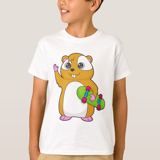 Camiseta Patineta de esquí de Hamster (Anverso)