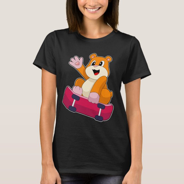 Camiseta Patineta de esquí de Hamster (Anverso)