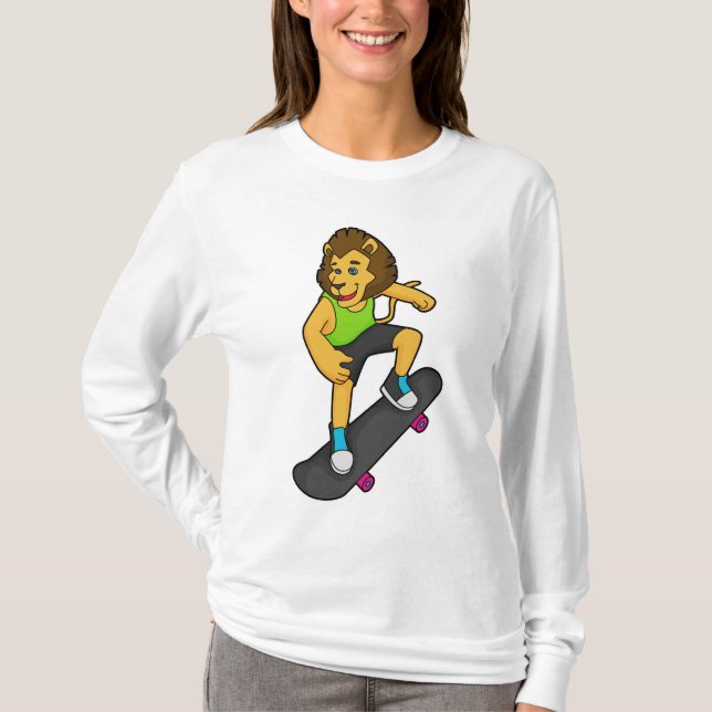 Camiseta Patineta de esquí de león (Anverso)