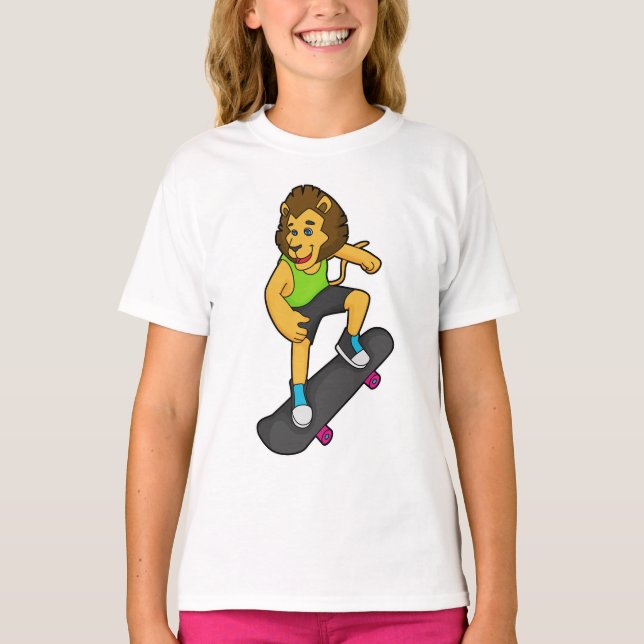 Camiseta Patineta de esquí de león (Anverso)