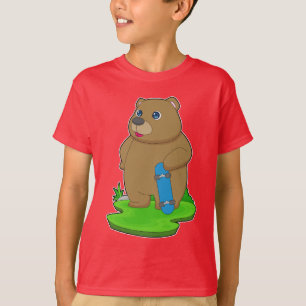 Camiseta Patineta de esquí de oso