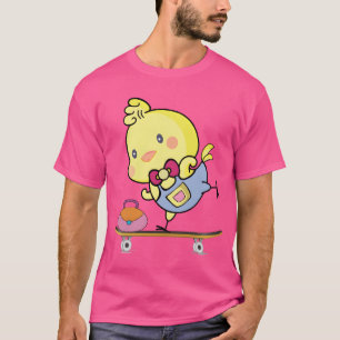 Camiseta patineta de pájaro canario divertido