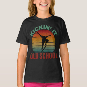 Camiseta Patineta de patinaje de escuela vieja Kickin 'It