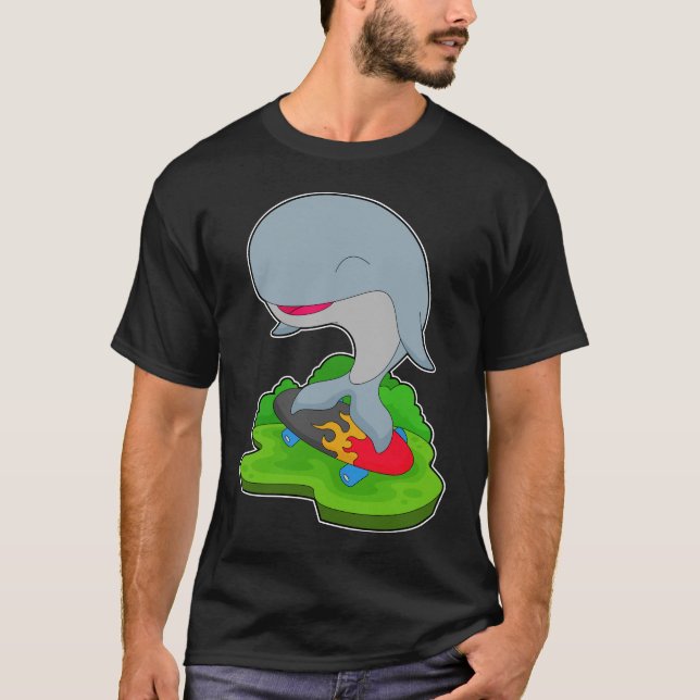 Camiseta Patineta de patinaje sobre ballenas (Anverso)