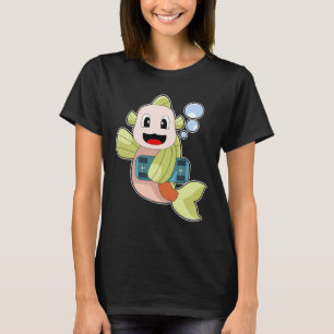 Camiseta Patineta de patinaje sobre peces