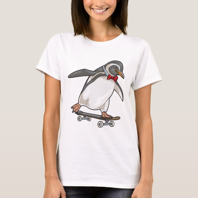 Camiseta Patineta de patinaje sobre pingüino (Anverso)
