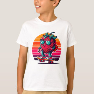 Camiseta patineta de sol fresa