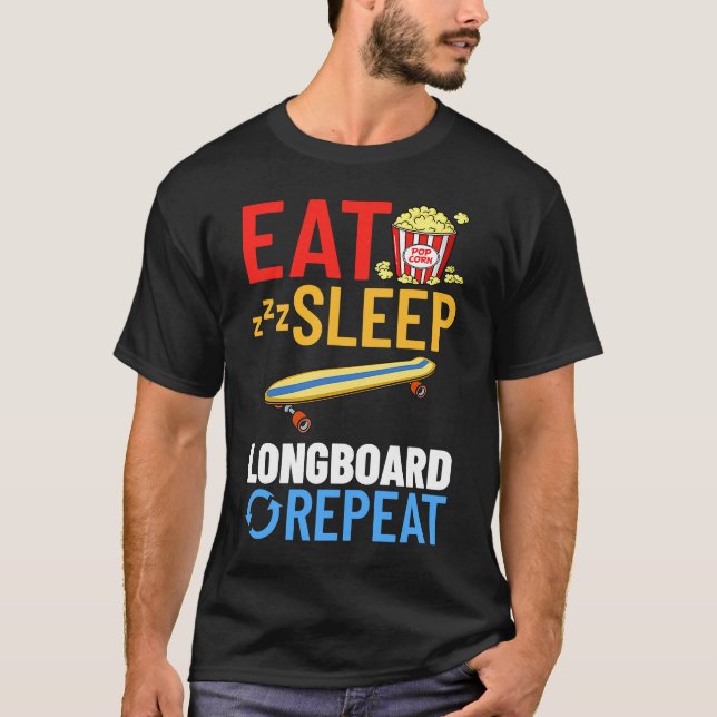 Camiseta Patineta Longboard Ruedas Longboarder Principiante (Anverso)