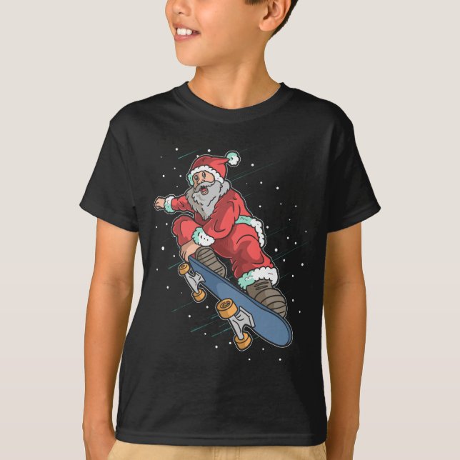 Camiseta Patineta Santa Jugando (Anverso)