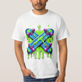 Camiseta patineta verde